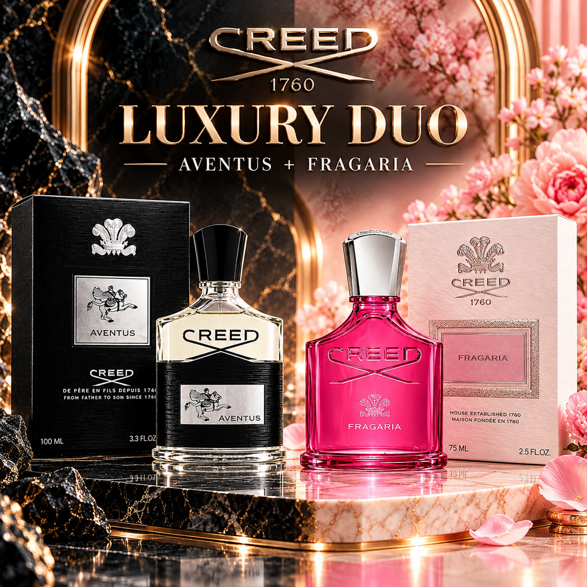 Creed Aventus & Fragaria Perfume Combo