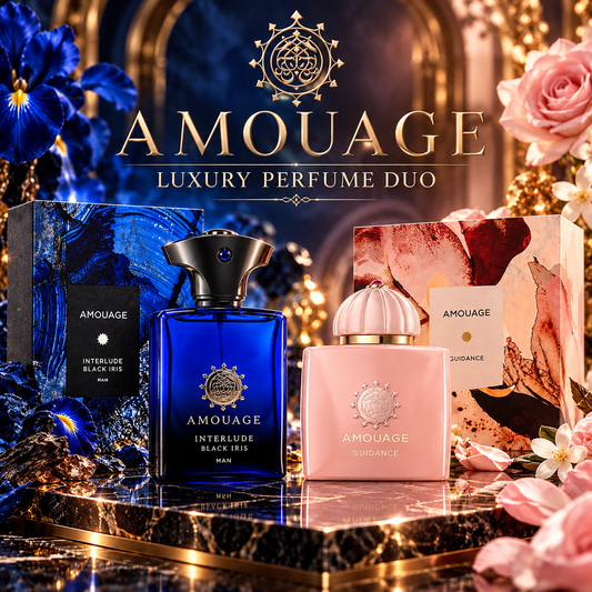 Amouage Interlude Black Iris Man & Guidance Perfume Duo – Luxury Combo Dea
