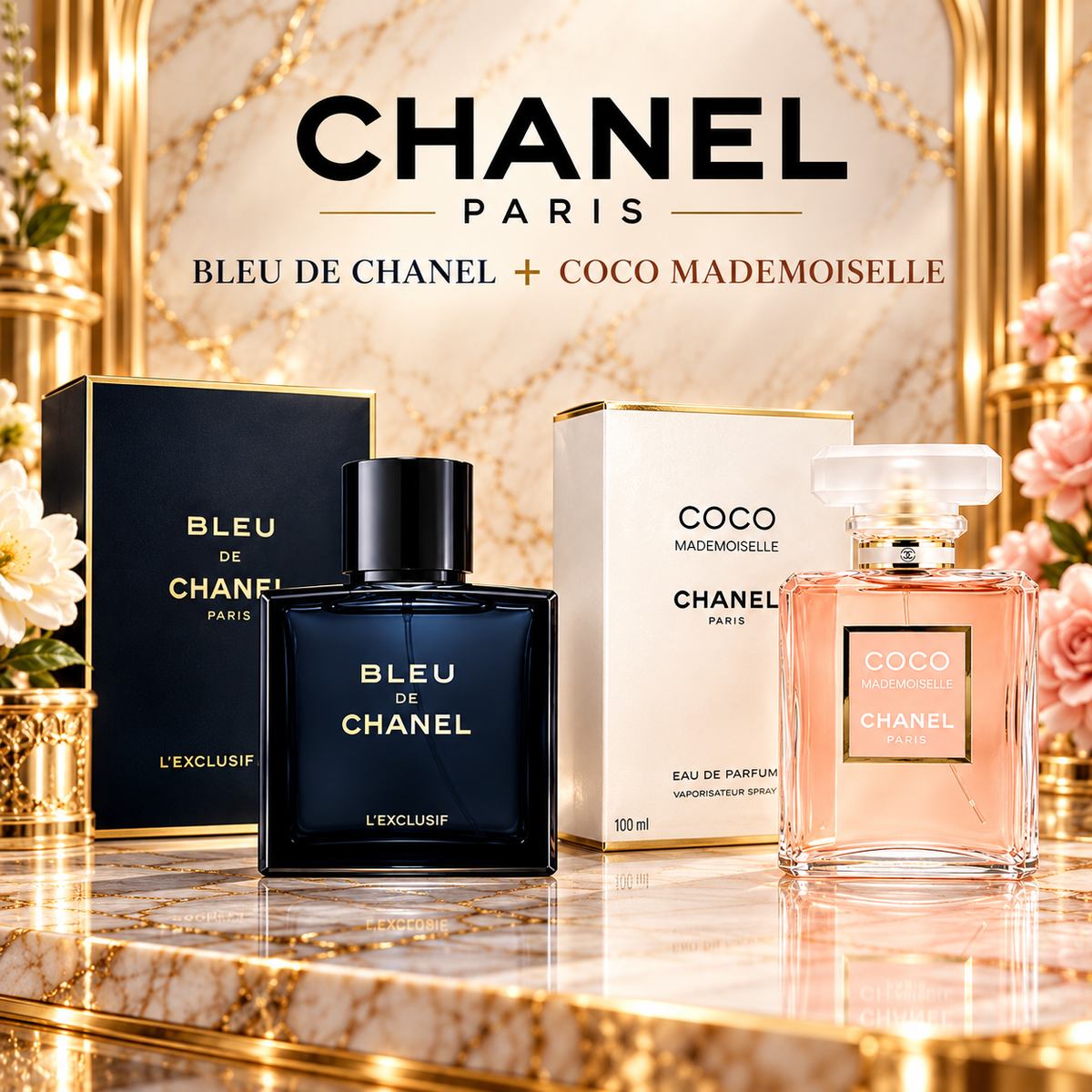CHANEL Bleu de Chanel & Coco Mademoiselle Luxury Perfume