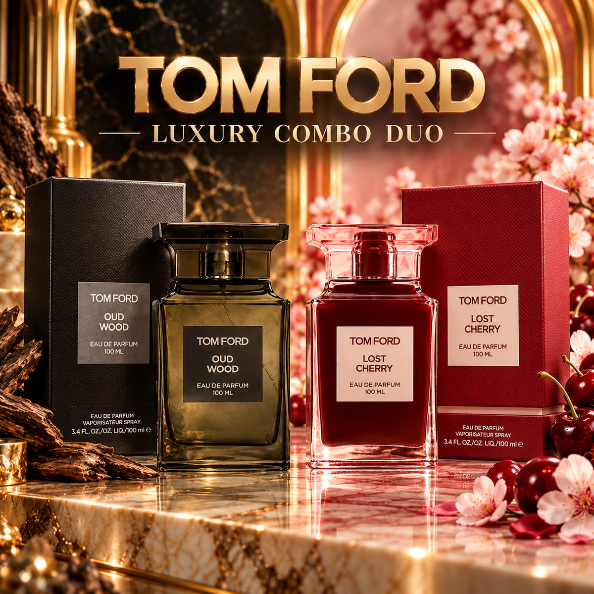 Tom Ford Oud Wood & Lost Cherry Perfume Combo